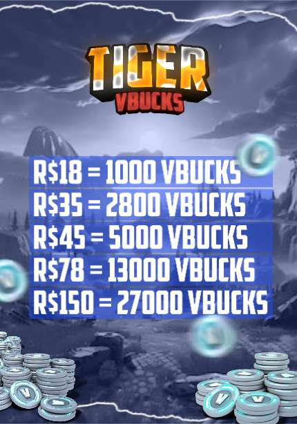 TigerVbucks's tweet photo. PREÇOS ATUALIZADOS, MENOR PREÇO DE TODAS (LITERALMENTE TODAS AS LOJAS DO MERCADO) 🔥 diversos feedbacks em nosso dc https://t.co/r6degSkrAo https://t.co/Qg2VmPodif