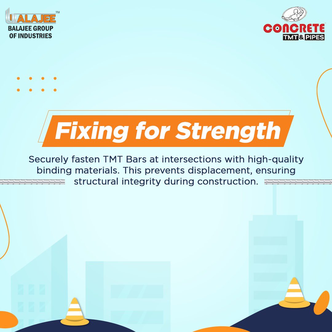 concretetmt's tweet image. 🔧 Building with TMT Bars? Here are 3 key tips for perfect placement: precision, spacing, and secure fixing. Strengthen your construction game! #TMTBars #ConstructionTips #StructuralStrength #architect #engineer #builders