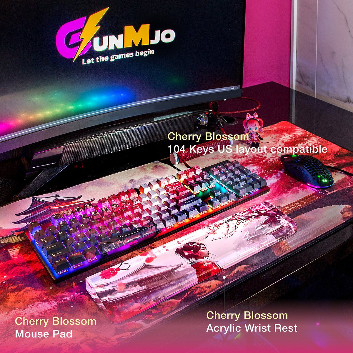 Gunmjo_o's tweet photo. 🌸Immerse yourself in a picturesque world of cherry blossoms without leaving your setup ฅ՞••՞ฅ
👘Grab our cherry blossom mousepad for your set up ⸝⸝⸝⸝
🔗https://t.co/khbs0ZspCu
🏷️
#gunmjo #mousepad #keycaps  #newproduct #coiledcable #computersetup #gamingsetup #gaming https://t.co/Bc3zzsrKc2