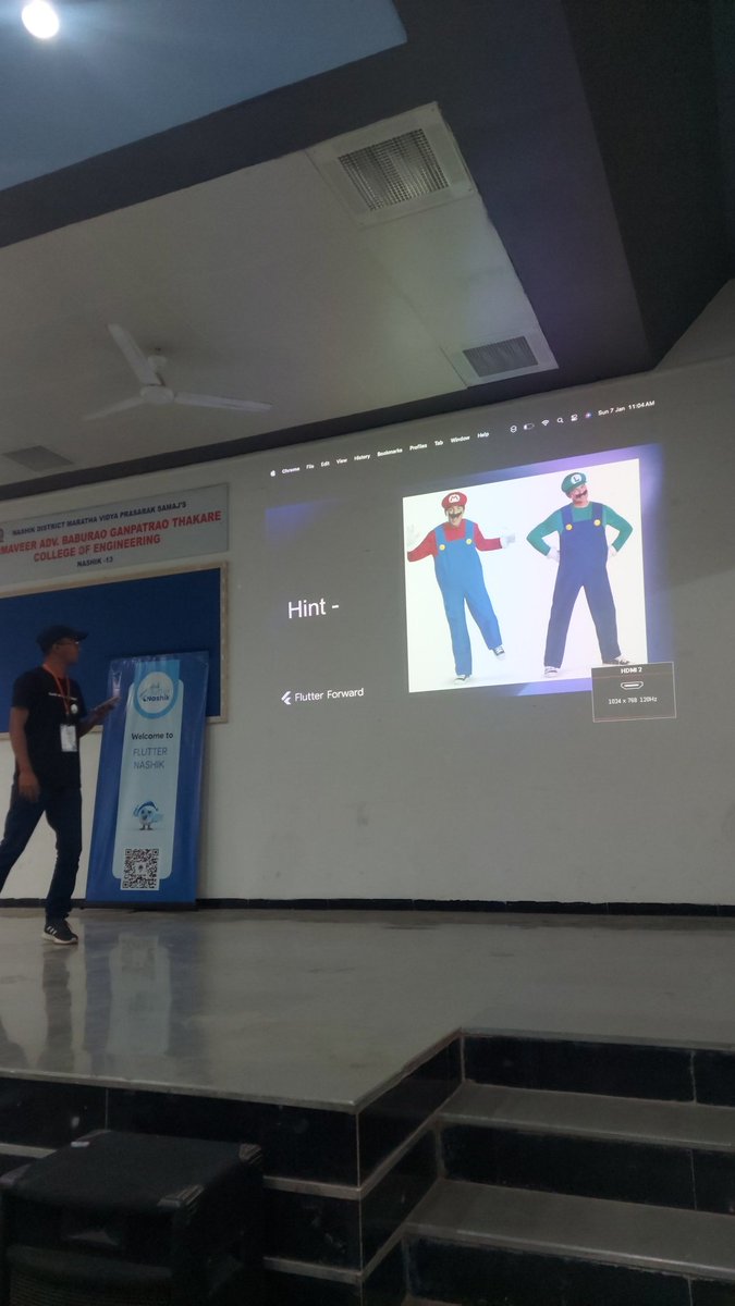 flutternashik's tweet photo. Keynote complete! Now, @prashantrdalai is showcasing his impressive game development skills using @FlutterDev.

#flutter #flutterdev https://t.co/PHyN8IJrK3