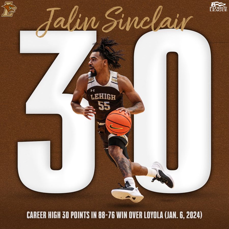 Jalin Sinclair. That’s it. That’s the tweet. <a href="/WME_Sinclair/">Jalin Sinclair 🖤</a> 

#GoLehigh