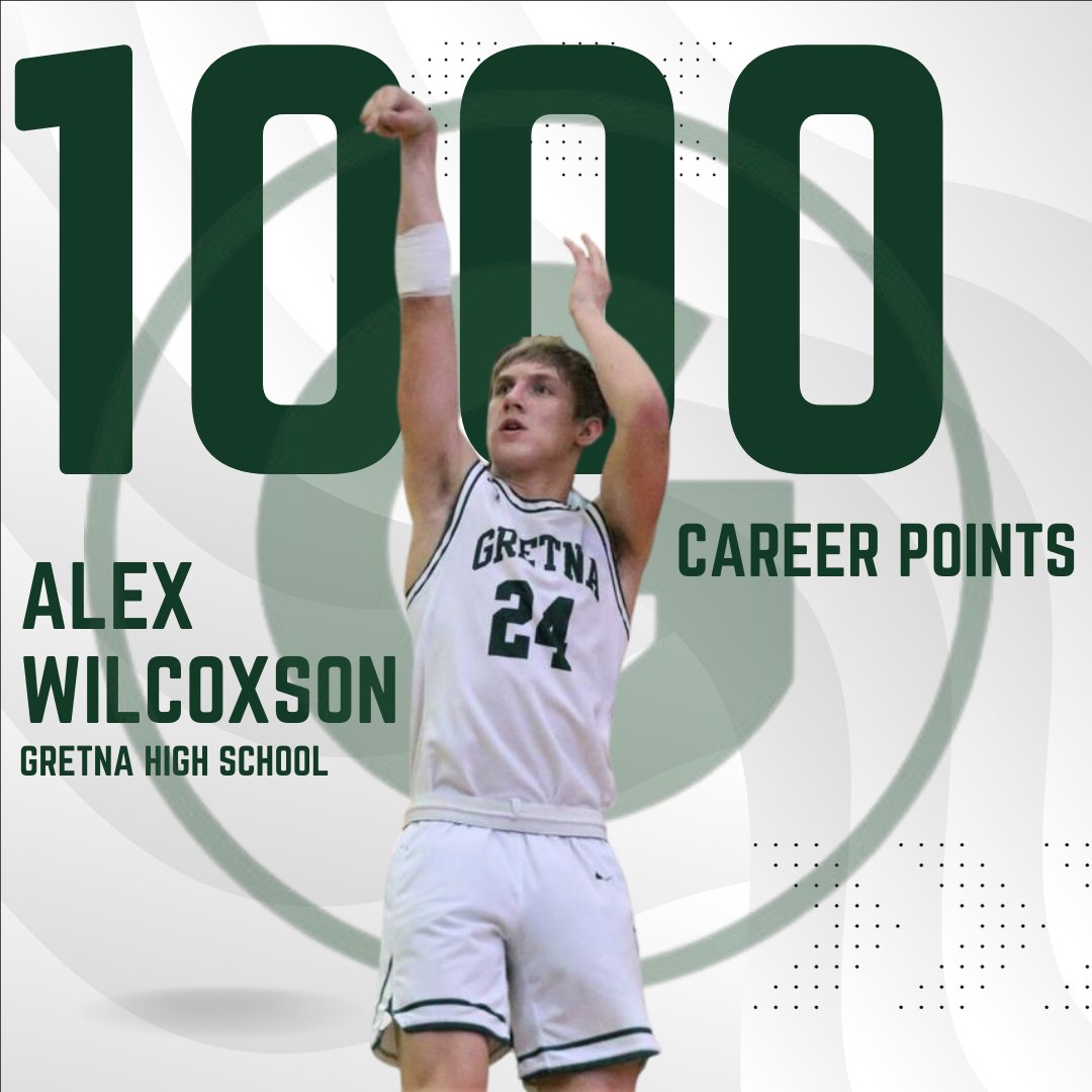 gretnabball's tweet photo. Congratulations to @WilcoxsonAlex on becoming the 5th member of the 1,000-point club in Gretna's basketball history! https://t.co/NGftyYi2PU