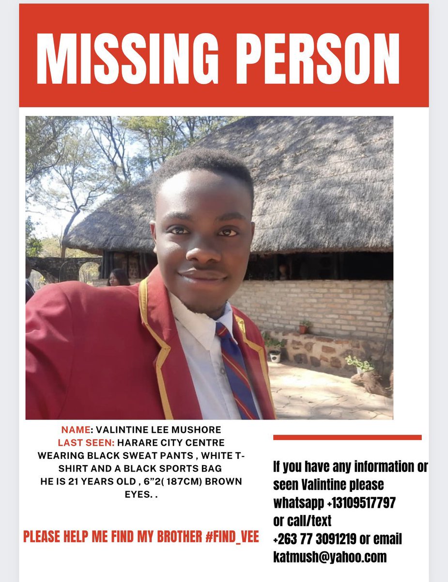 CharlesFromAfar's tweet photo. Zim community please help me find this young man 🙏🏽 please RT https://t.co/pzDfPSgS1P