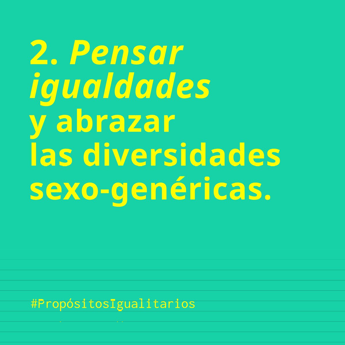 Por un 2024 en el que las personas de la diversidad sexo-genérica vivan una vida de goce, amor y libre de cualquier tipo de violencia y que sus DDHH nunca se vulneren.

#PensarIgualdades #Igualdades #PropósitosdeAñonuevo #PropósitosIgualitarios #DDHH #Diversidades #LGBTTIQ