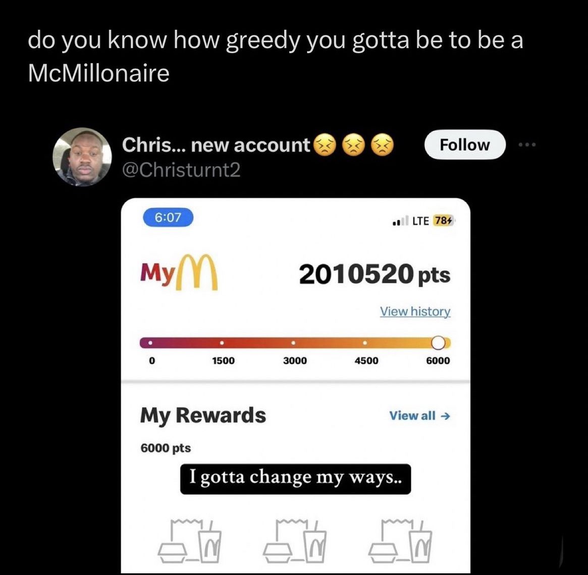 My Boy putting in the work 🍔 How many Mc‘$ you got ?