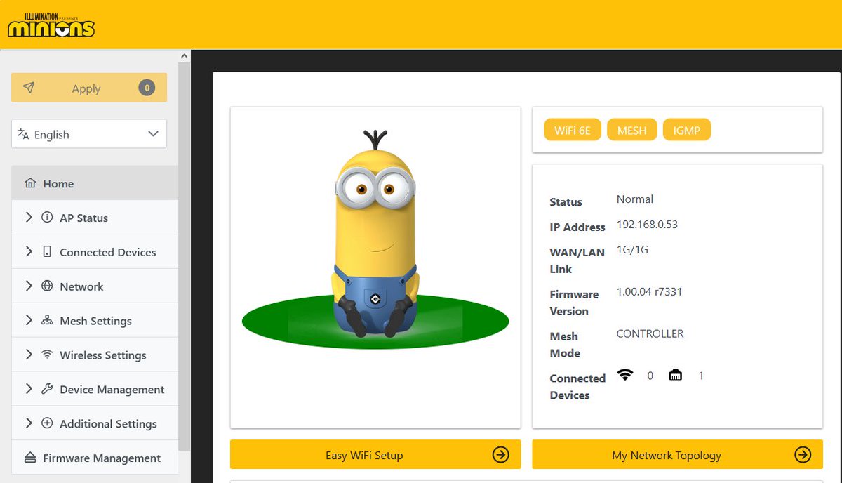 SadlyItsBradley's tweet photo. you haven't lived until you wireless pcvr with your brand new Minions WiFi 6E router https://t.co/JU4ohsnnDN