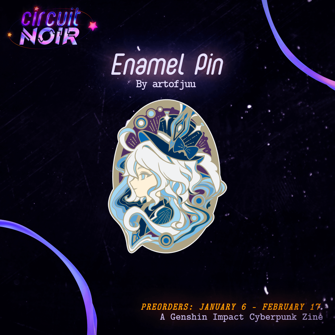 💫 Á LA CARTE- ENAMEL PIN 💫 Sometimes all we need in life is an enamel pin. Get a one-of-a-kind cyberpunk Furina enamel pin by @artofjuu as part of our full bundle or à la carte!