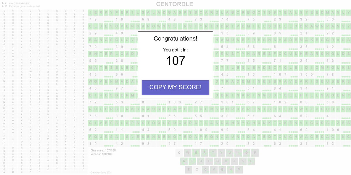 SoPro_MC's tweet image. I'm working on a video, but in the meantime I solved 64ordle and 100ordle :)

New video soon I promise🤞