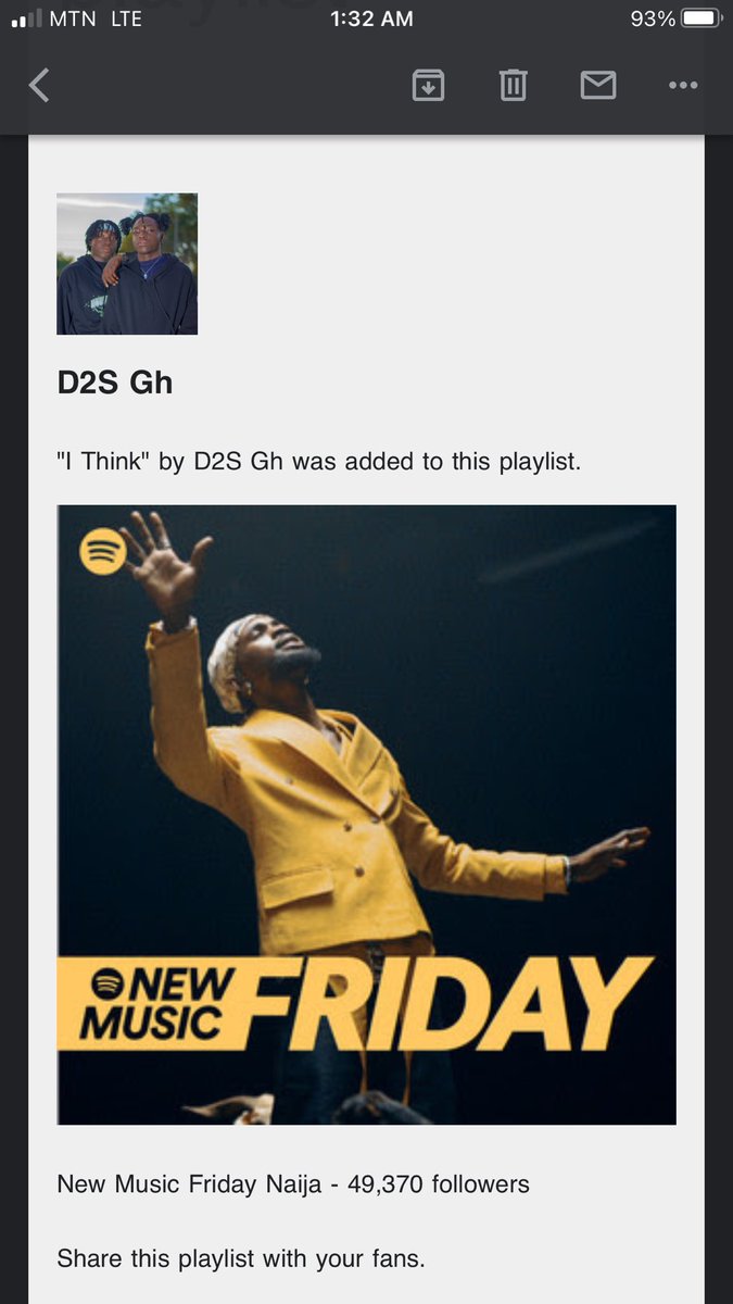 d2sgh's tweet photo. Congratulations ๐ฅณ๐
"I Think ๐ญ " , from the Sons of the Street EP, has been added to 4 Spotify playlist. Discover more about the song
https://t.co/V3ZnF8T0Lf
#sonsofthestreetep #FAILACOOKATHON #wethat #spotifyplaylist #spotifyartist #Epstein @Wiyaala @samini_dagaati https://t.co/6VR4lWgVPG