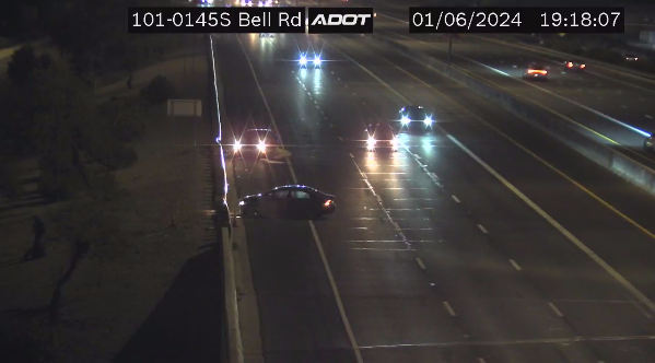 Loop 101 Agua Fria southbound near Bell: A crash is blocking the right lane.