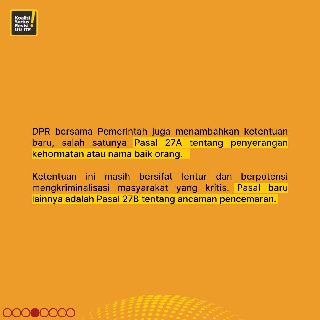 safenetvoice's tweet photo. Siaran pers Koalisi Serius Revisi UU ITE, terkait revisi kedua UU ITE yang baru saja disahkan. https://t.co/XsKQDNofRd