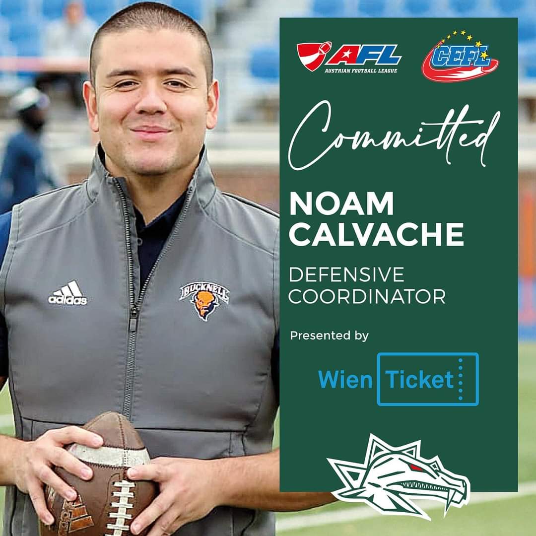 Noam_CJ's tweet photo. I am honored to announce that I will be joining the @danubedragons as a DC for the 2024 season! We will compete nationally (AFL) and internationally (CEFL) 💪🐲🔥🏈 https://t.co/iwSfsrrxS5