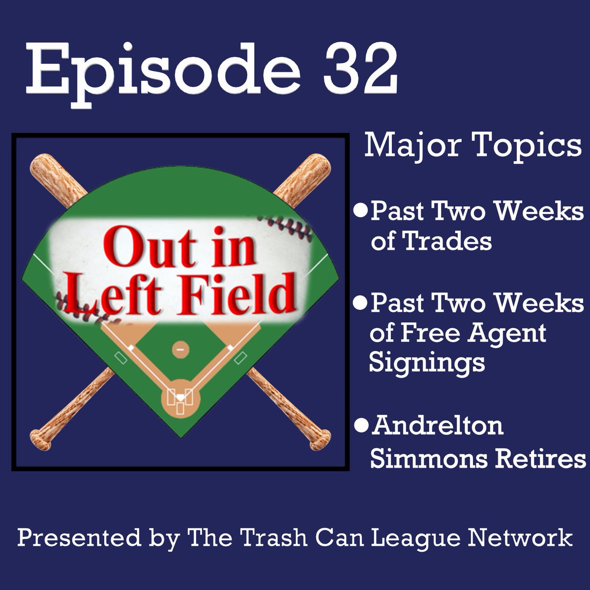 OutinLeft_Field's tweet photo. Episode 32 is officially out! Ryan and Aiden review the past two weeks of baseball trades and free agent signings.

Listen on our website, Spotify, Apple Podcasts, etc.
https://t.co/ZvPHl613lX

#baseball #mlb https://t.co/SXyoIGNexr