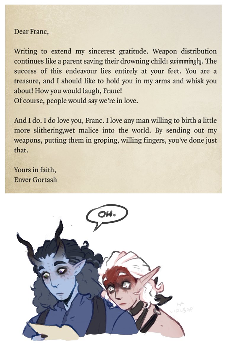 VirusAP's tweet photo. So, i found this letter while playing Memory today.
Gortash, i'm sorry...wHAT DID YOU WRITE???

#durgetash https://t.co/CeLR3pFMuo