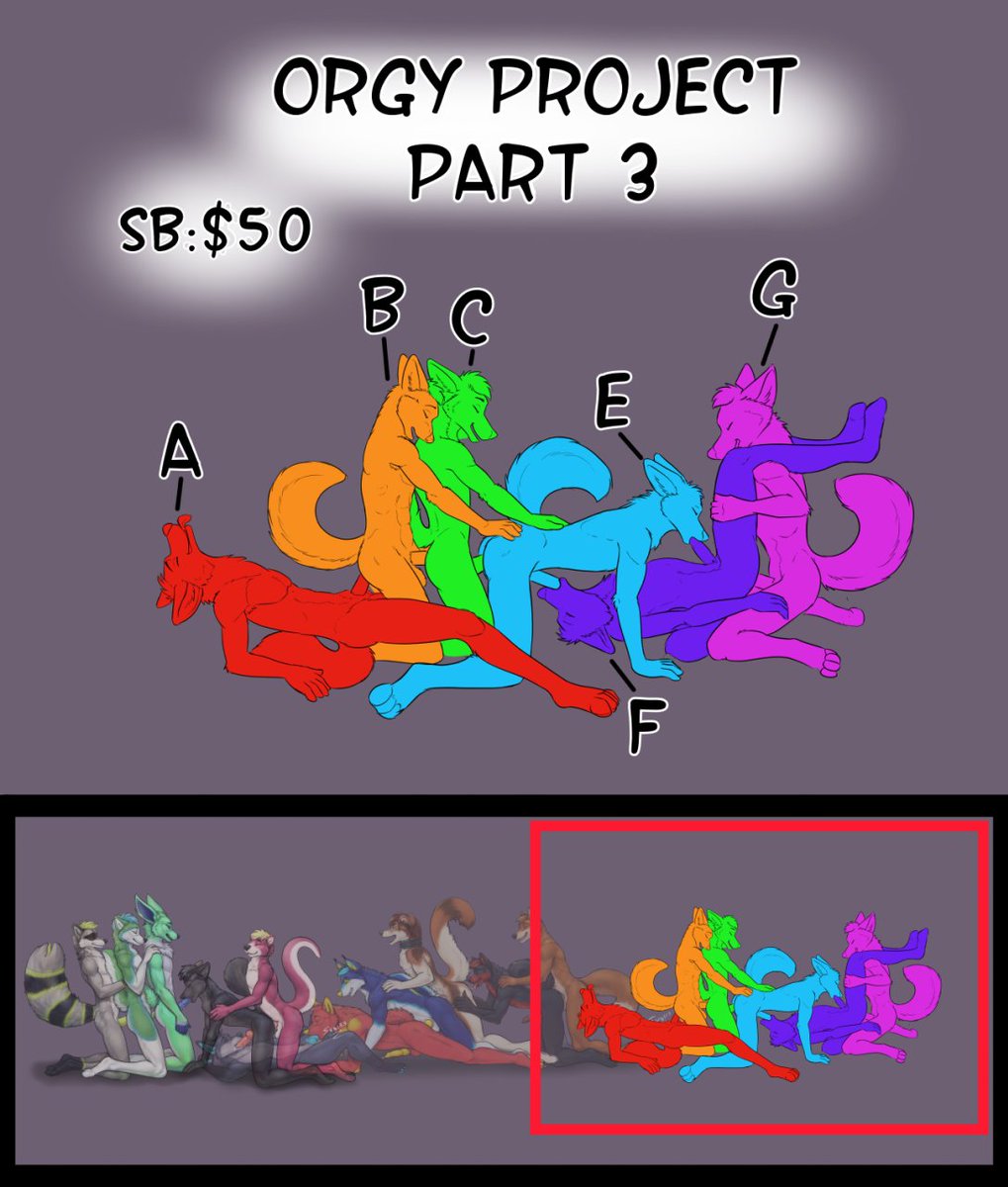 Orgy Project Part 3 is up for bids!  
Details found here:
furaffinity.net/view/55072702/
