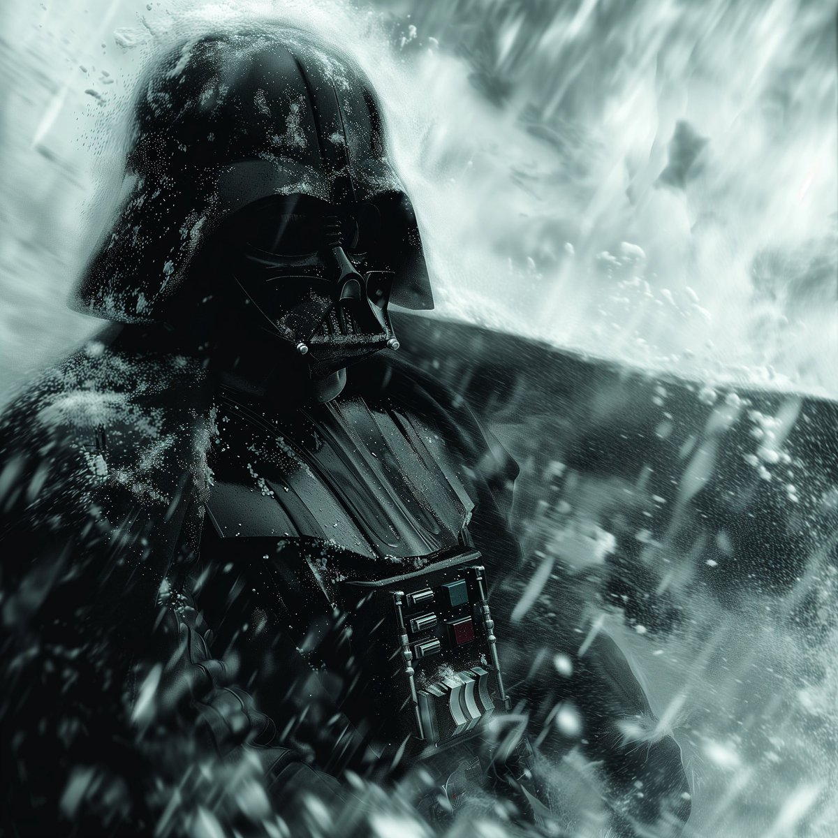 BasedNorthmathr's tweet photo. Vader in the snow, underrated vibe https://t.co/SBpEygLWGk