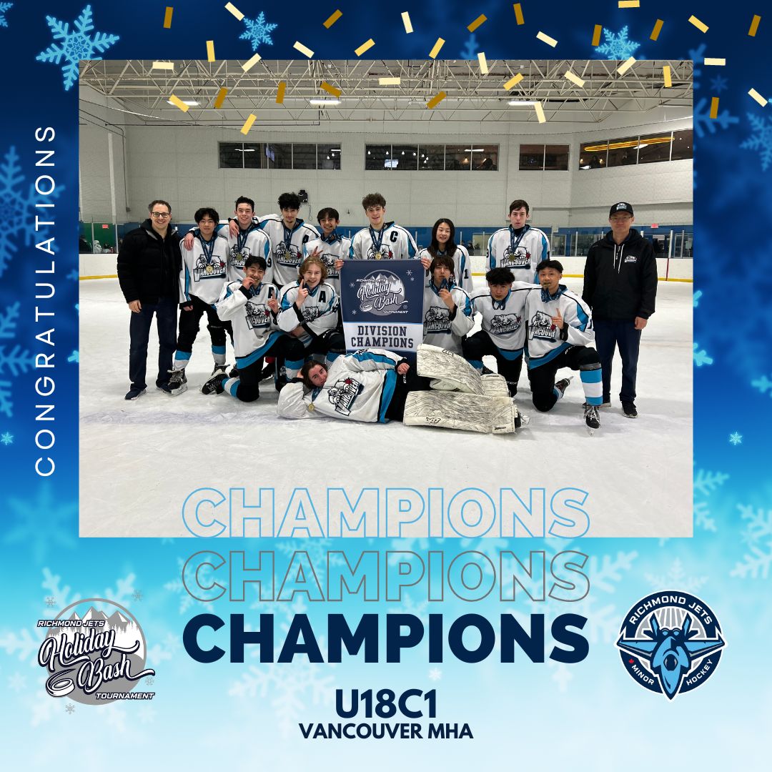 RichmondJetsMHA's tweet image. 🏒👏 In a thrilling OT and shootout, hats off to Vancouver MHA U18C1 for their win at the Richmond Jets Holiday Bash Tournament. Proud of our Jets for a game well played! 🏆 #RichmondJetsMHA #Sportsmanship #ExcitingGame #CommunityPride #pcaha #bchockey