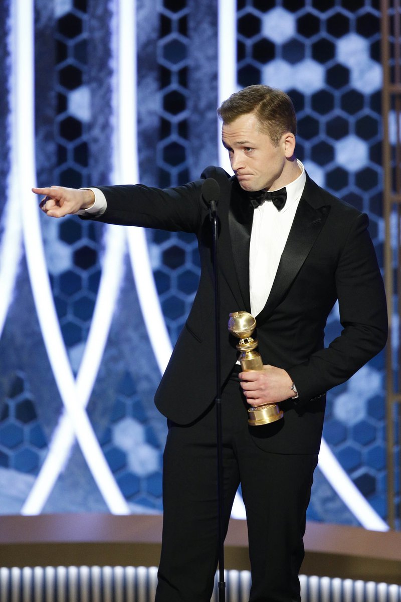 taron egerton at the golden globes (2020)