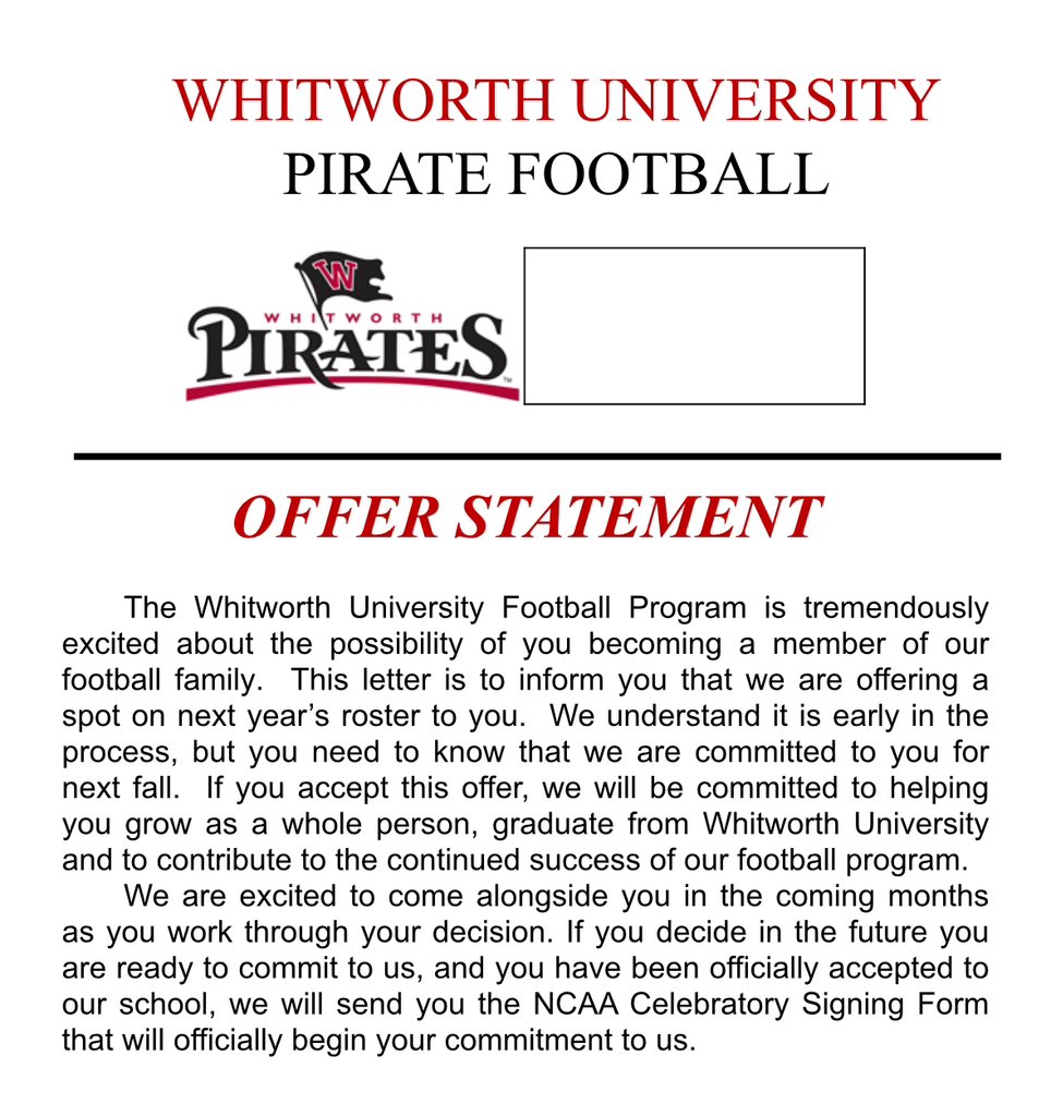 AshtonDemarest5's tweet photo. Thank you @CoachAlexLand and @coachsandberg for the offer to continue my Athletic and Academic career at @whitworth. Grateful for the opportunity! Go Pirates!🏴‍☠️
@NapavineFB https://t.co/hQcz8QwWJZ