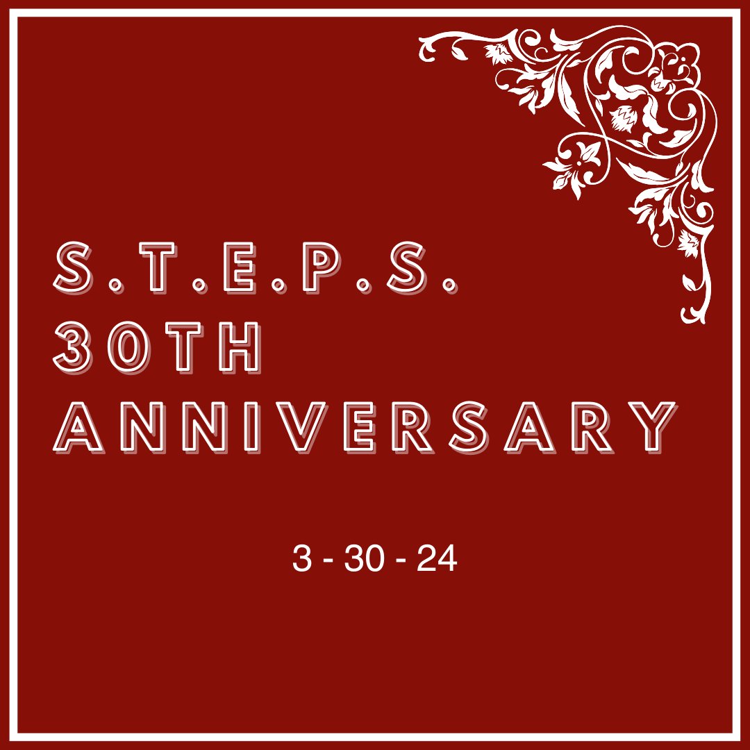 FredSTEPS's tweet image. S.T.E.P.S. is excited to announce...

Our 30th anniversary! We are so proud to be celebrating 30 years of S.T.E.P.S. and would love to invite all members, past and present, to join us for this special occasion!

Don't wait to RSVP! 

forms.gle/wJUS3mxWKqRoL1…