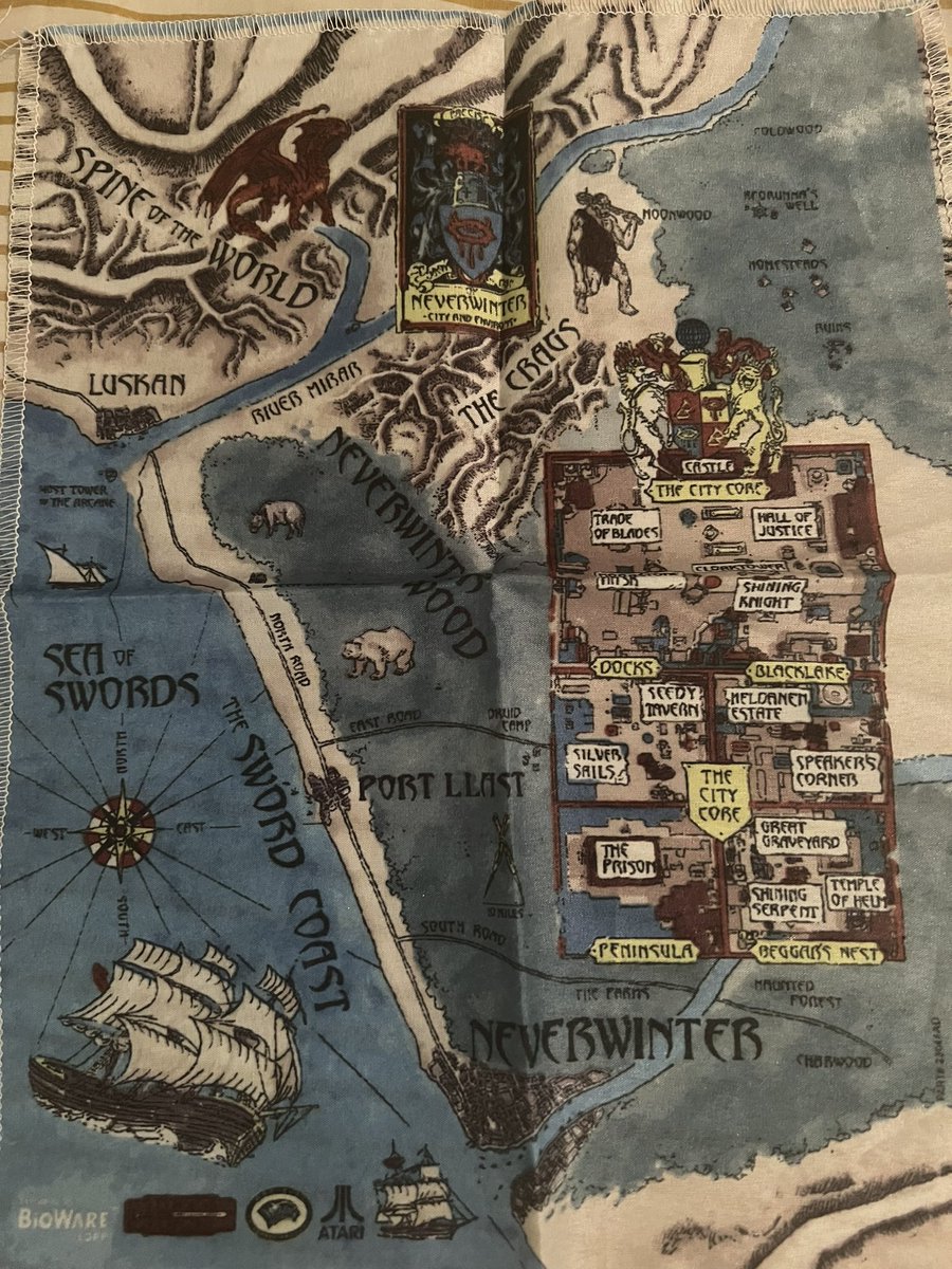 I’ve had this Neverwinter Nights map for 20 years. I just had an amazing chat with my kid about how awesome an experience I had in this world. Call me a boomer, but the physical things I got in a box are so valuable to me. #bioware #PhysicalMedia
