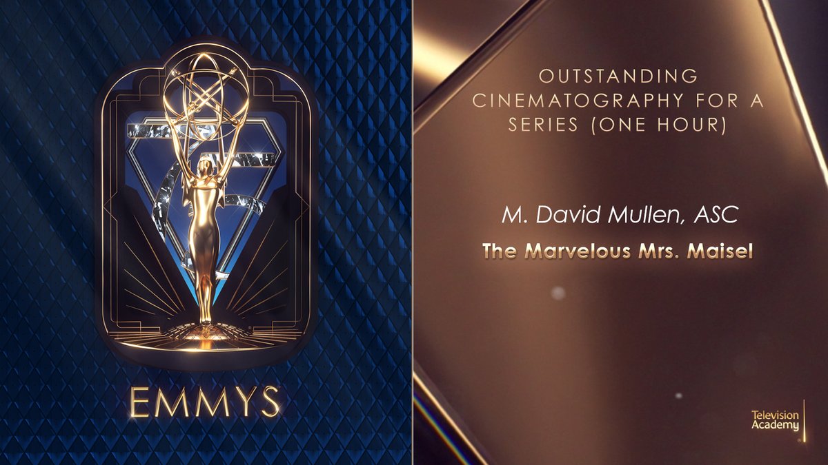 And the #Emmy for Outstanding Cinematography for a Series (One Hour) goes to M. David Mullen for @MaiselTV (@PrimeVideo)! 🎥#Emmys #75thEmmys