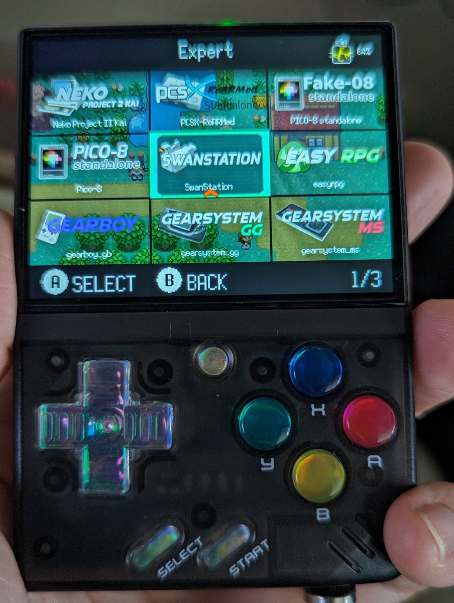 sou1042tzk's tweet photo. #MiyooMini #OnionOS 4.3beta
引き続き4.3の変更点PS1のDuckStationが追加…（名前が違う気が…😳）されました
こちらもexpertにある為パッケージマネージャーで適応できます😊（画像1 swanになってる）

PS1 ToHeartのあかりさんが出てきてすぐでフリーズしていたバグがあるんですが、このコアの追加によってバグを回避❗
play可能となりました😊✨（個人的に歓喜🥰）

残念ながら今のところはゲームスイッチャーに対応していません💦今後のアップデートに期待❗