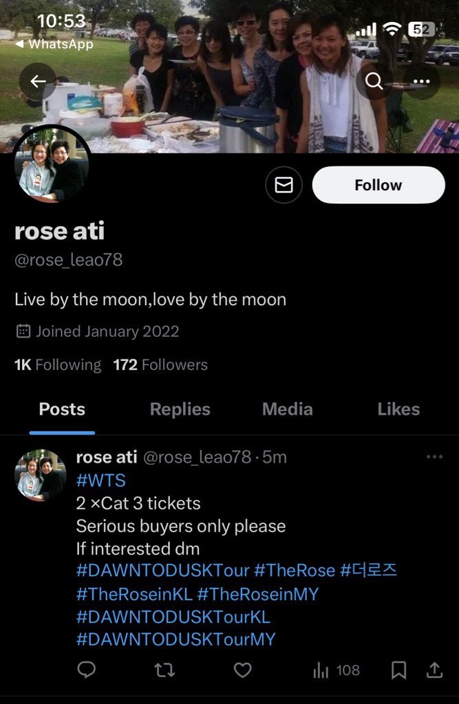 majaajunice's tweet photo. Thread of scammer selling ticket. Just beware ye guys. These account are a few one that i able to detect and it was suspicious.

#TheRoseinKL https://t.co/W1vSmEL9MR