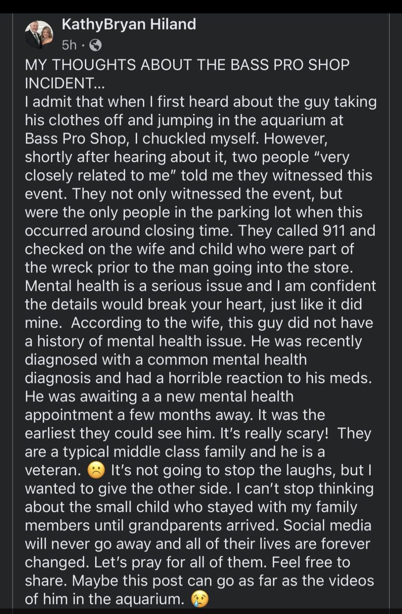 hunleyeric's tweet photo. I posted earlier about the Bass Pro Guy in the aquarium and had some laughs. Then. @lawtubejunkies shared this with me. I have deleted my earlier post as I don't wish to be cruel. https://t.co/WBXu2zO0dl