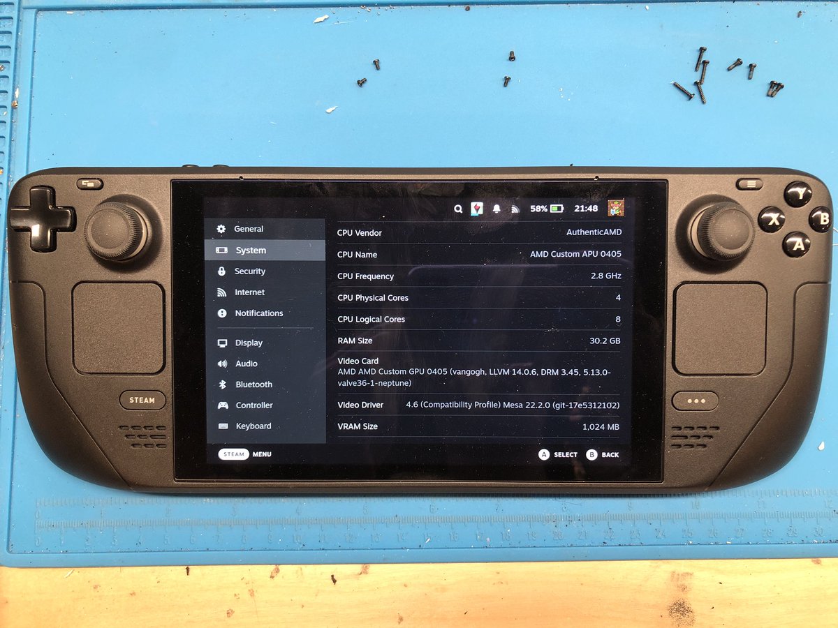 dosdude1's tweet photo. And just like that, there’s 4 more Steam Decks upgraded to 32GB of RAM! https://t.co/pFekw7japI