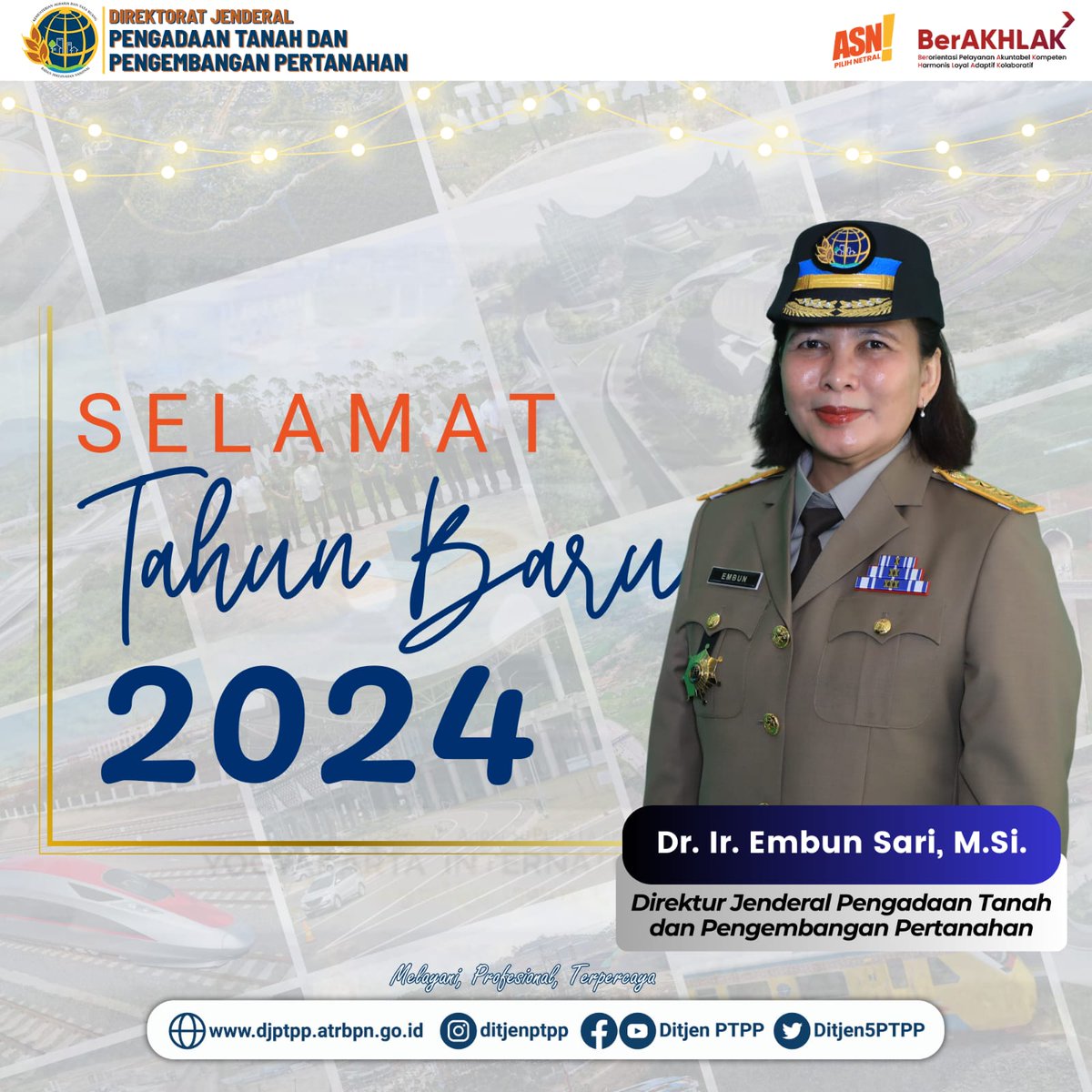 Ditjen5PTPP's tweet photo. Hi Sobat Ditjen PTPP,

Tahun 2023 telah kita lalui dengan banyak tantangan dan prestasi dalam pengadaan tanah untuk pembangunan kepentingan umum, menambah cakupan dan kualitas pembuatan peta zona nilai tanah, serta menambah partisipasi masyakarat dalam menata kawasan dengan (1/2) https://t.co/GIzZOx85jH