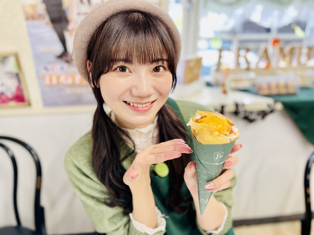 hinata_fes_bsn's tweet photo. 【毎週日曜更新✨】
1月12日（金）あさ10時からの #BSNテレビ『#NGT48の新潟スイーツ部』は❗️

 🍭出演
#藤崎未夢 @miyu_miyu_NGT48

🍭取材先
クレープショップ・フランボワーズ（燕市）

🍭見どころ
#NGT48 ファンにはおなじみのお店で、クレープ作りにも挑戦です🔥

#新潟スイーツ部
#ひなたまつり https://t.co/XHBNM1vOls