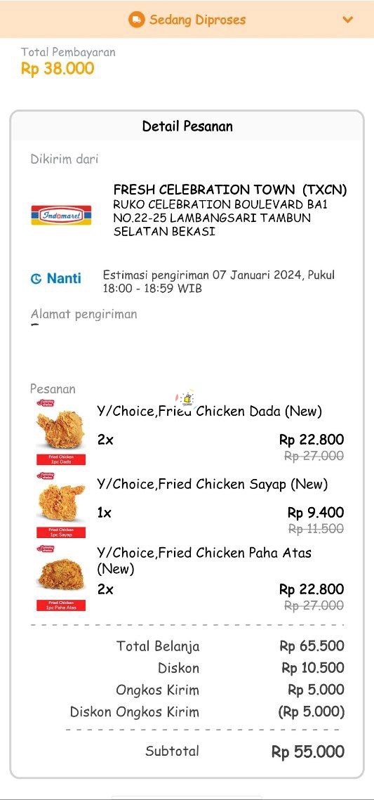 Pamer, amanin 5 ayam idm dulu buat tar sore. Pake kode 'tahunbaru' + 'jajanisaku'