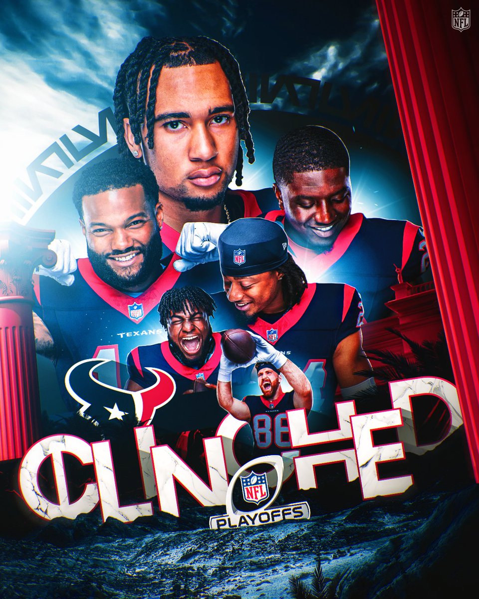 NFL's tweet image. The @HoustonTexans are going to the #NFLPlayoffs!

#CellyClinched | @budlight