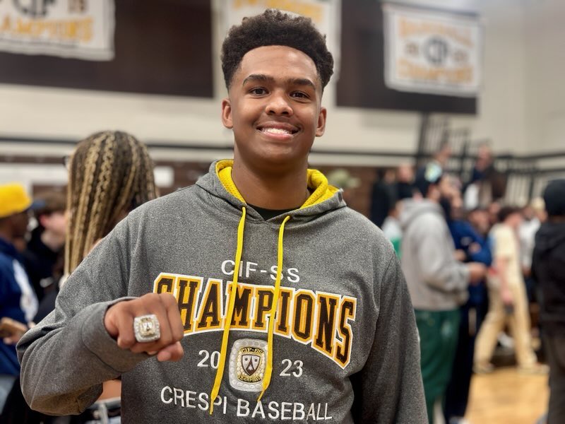 Congrats to Crespi Carmelite HS 2023 CIF-SS Championship &amp; PV Oriole Sean Sapp, OF, 2024
Sweet ring enjoy you time with your teammates Coach Muckey is smiling from above
