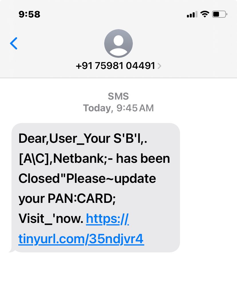 waliakk's tweet photo. @TheOfficialSBI  got message for someone doing cybercrime https://t.co/gGMQm2yJn7