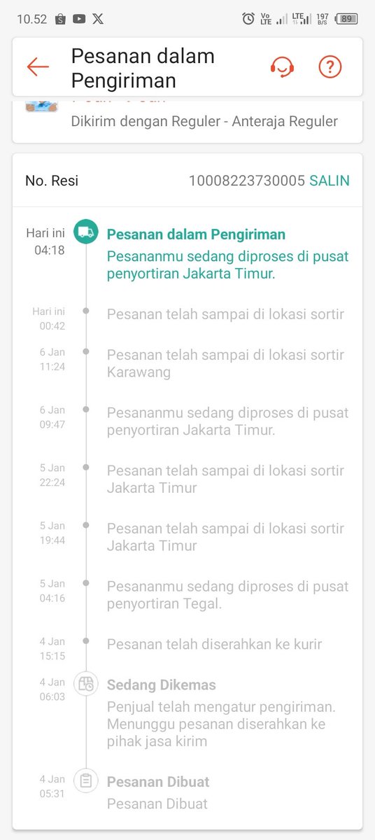 Dndlionsh's tweet photo. @anteraja_id min kenapa ini malah muter muter ya https://t.co/ZWyUqIM6o1