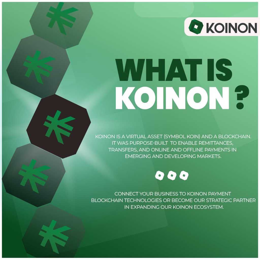 Koinon is smashing the final barriers to simple, frictionless, cost-effective, and instant digital payments and transfers.

#koinking #koinon #virtualassets #blockchain #payments #koinpay #listing #transfer #fund