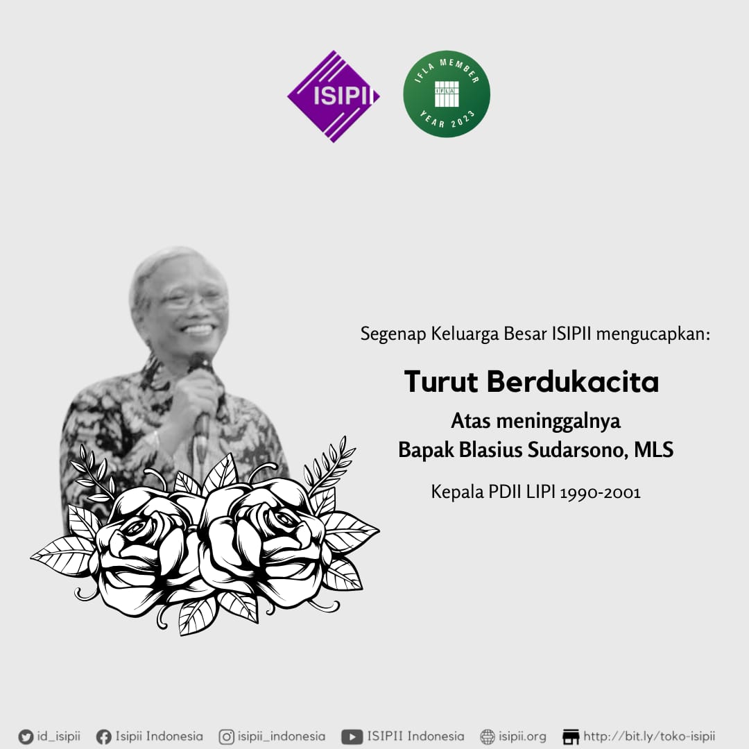 ID_ISIPII's tweet photo. Segenap keluarga besar ISIPII mengucapkan

Turut Berdukacita atas meninggalnya Bapak Blasius Sudarsono, MLS ( Kepala PDII LIPI 1990-2001)

Semoga amal ibadahnya diterima di sisi Tuhan YME 🙏 https://t.co/Srbgk5Vc64