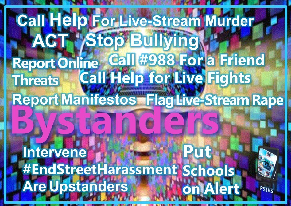 Bystanders play an important role in the following: bullying, stalking, #streetharassment, cyberbullying, suicides, rapes, sexual assaults, #massshootings, and more. #EndGBV #SAAM2024
