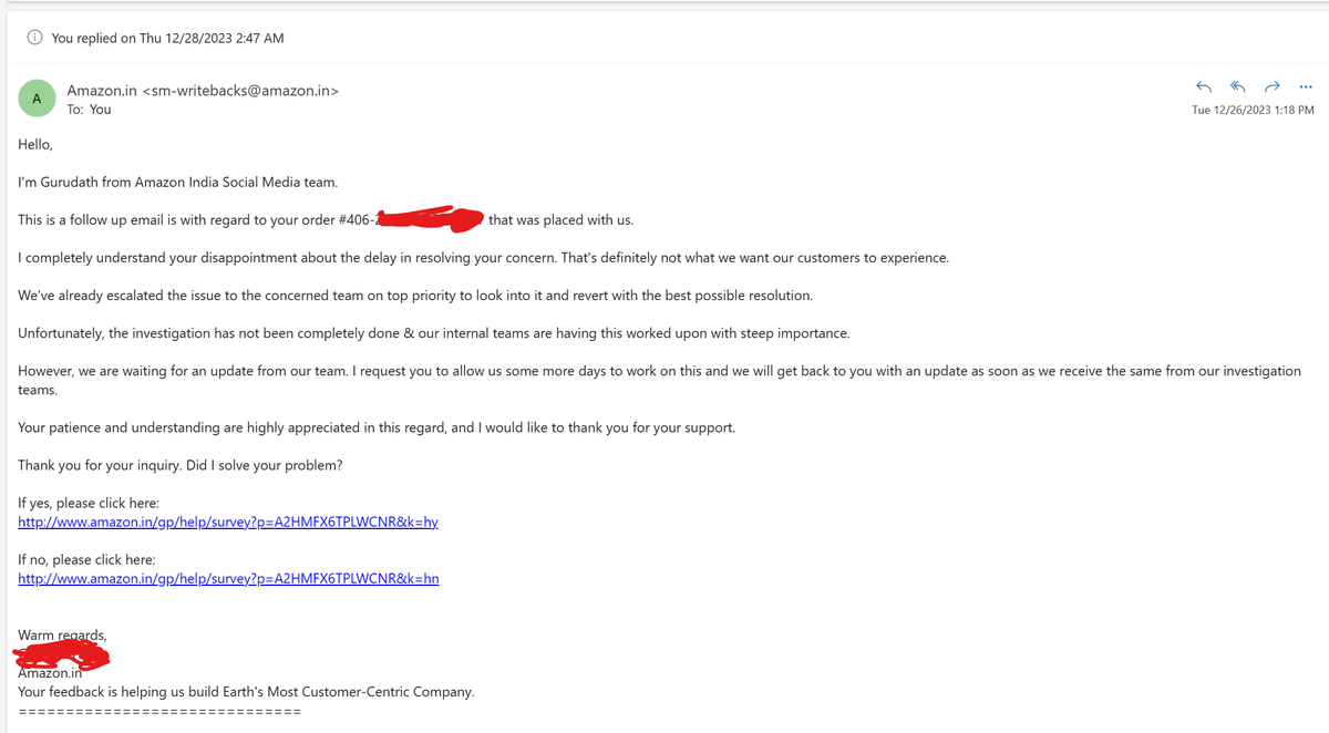 Asaadkrm's tweet photo. @amazonIN Amazon Support team has put me in helpless situation, even after raising the concern, Amazon has not done anything to resolve my issue. Pathetic service, no major response or updates since 2 weeks. https://t.co/9nFPNq9ztK