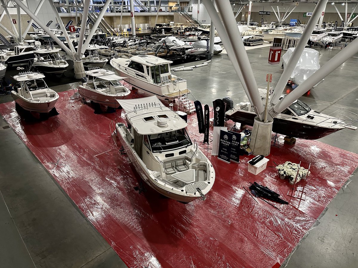 Day one of set up complete! Gearing up for opening day of the New England Boat Show January 10th <a href="/NEBoatShow/">Discover Boating New England Boat Show</a> #boston #boatshow