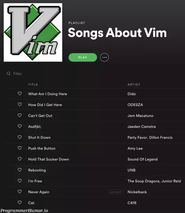 PR0GRAMMERHUM0R's tweet photo. cantExitPlaylist https://t.co/9Hvue4wDjq https://t.co/i9Iqw1R33Y