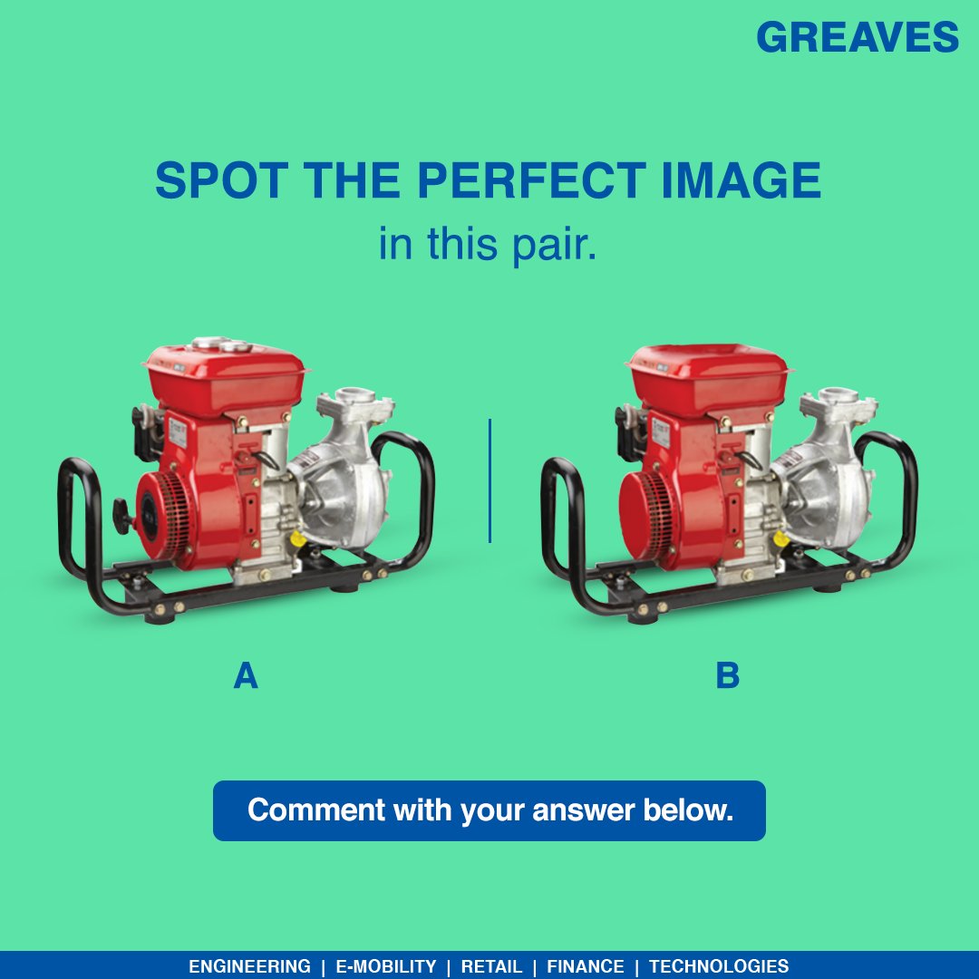 GreavesCottonIN's tweet photo. It’s contest time!
Challenge your observation skills! Can you spot the difference between the two images? Comment below with your observations and join the discussion!
#greavescotton #GreavesAgriSolutions #pumpset #Contest #ContestAlert #greavesengineering https://t.co/LlfalMgGxf
