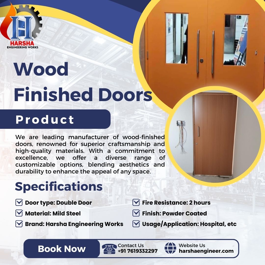 Elevate your spaces with the timeless elegance of wood-finished doors from Harsha Engineering Works! 🚪✨ Immerse your interiors in sophistication and quality craftsmanship. Choose durability, style & us for doors that make a lasting impression. 🏡 #WoodenDoors #Doormanufacturers