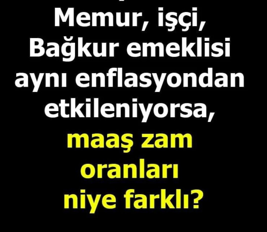 HAKSIZLIĞI KABUL ETMİYORUZ.
Aynı vergiyi ödüyorsa; Memur, İşçi, Bağkur emeklisi zamlardan aynı oranda faydalanmalıdır. 
@tcbestepe @HMBakanligi
#EmekliyiYokSayanaOyYok
#türkiyeistatistikkurumu #tüik #EmekliArtikYeterDedi #EmekliBekliyor #EmekliSiziAfetmeyecek #Emekliler #Emekli