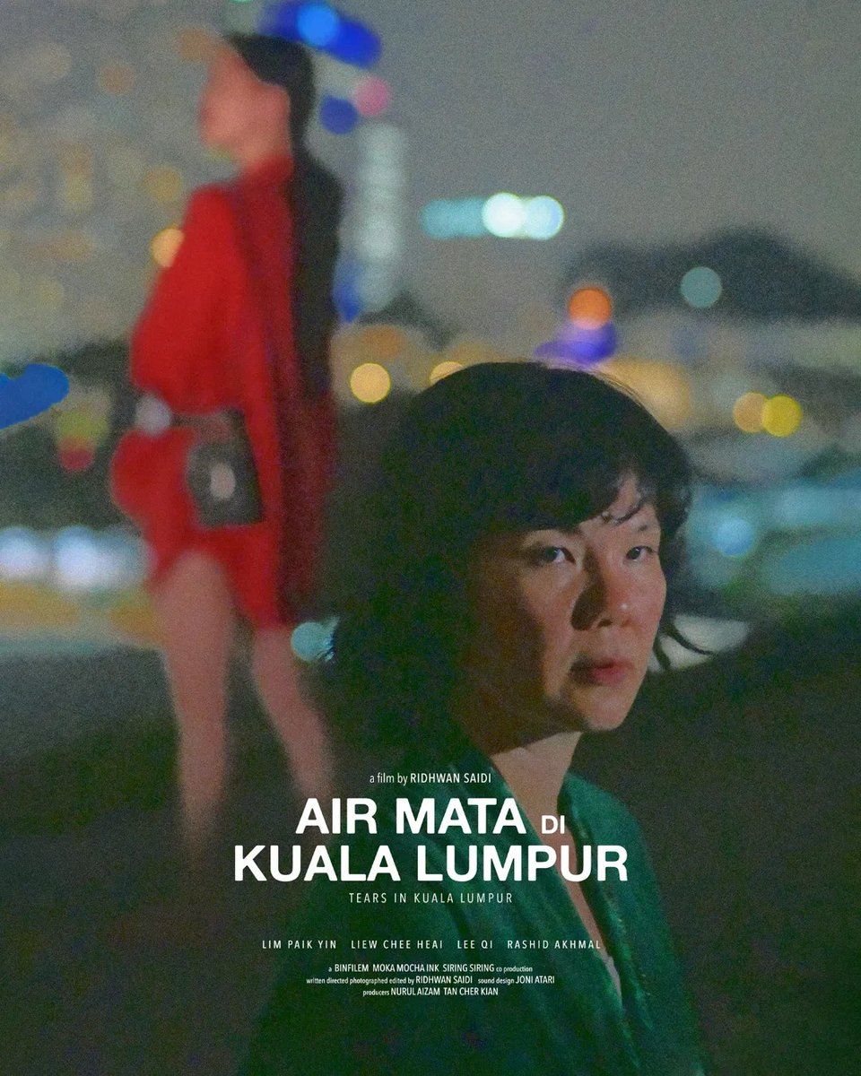 #Filem2024:

Air Mata Di Kuala Lumpur, arahan kedua Ridhwan Saidi selepas Tiada Cinta Selama Muda (2020). Kisah dua wanita yang memendam memori dan masalah silam.

Penggambaran Okt-Dis 2023. Fundraising untuk pasca-produksi masih berjalan. Maklumat lanjut: mokamochaink.com/air-mata-di-ku…