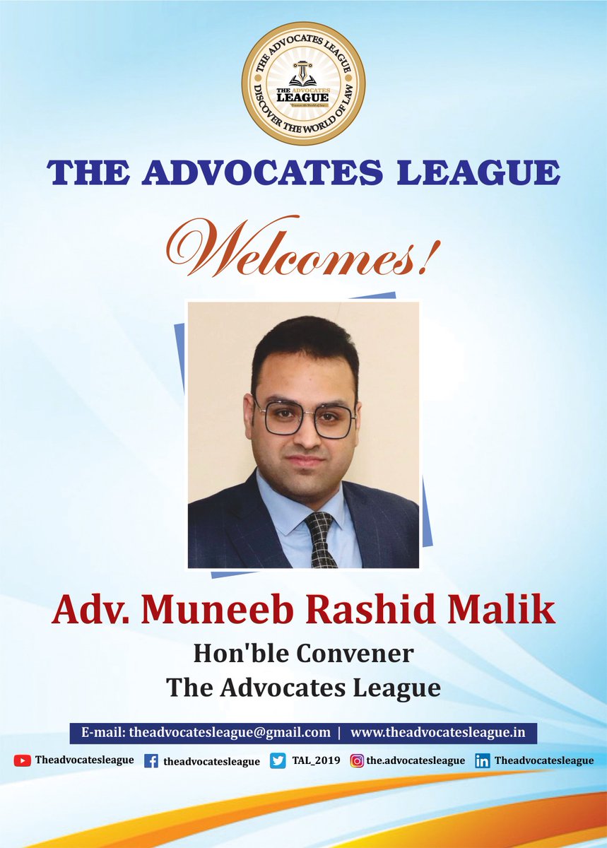 TAL_2019's tweet photo. Congratulations on your new position with this organization. We understand your skills are an excellent fit for leading our team and setting high standards. We look forward to working together on a variety of projects. Welcome! @muneebmalikrash Sir.

#TheAdvocatesLeague
#TAL https://t.co/0Tx36jTz3X
