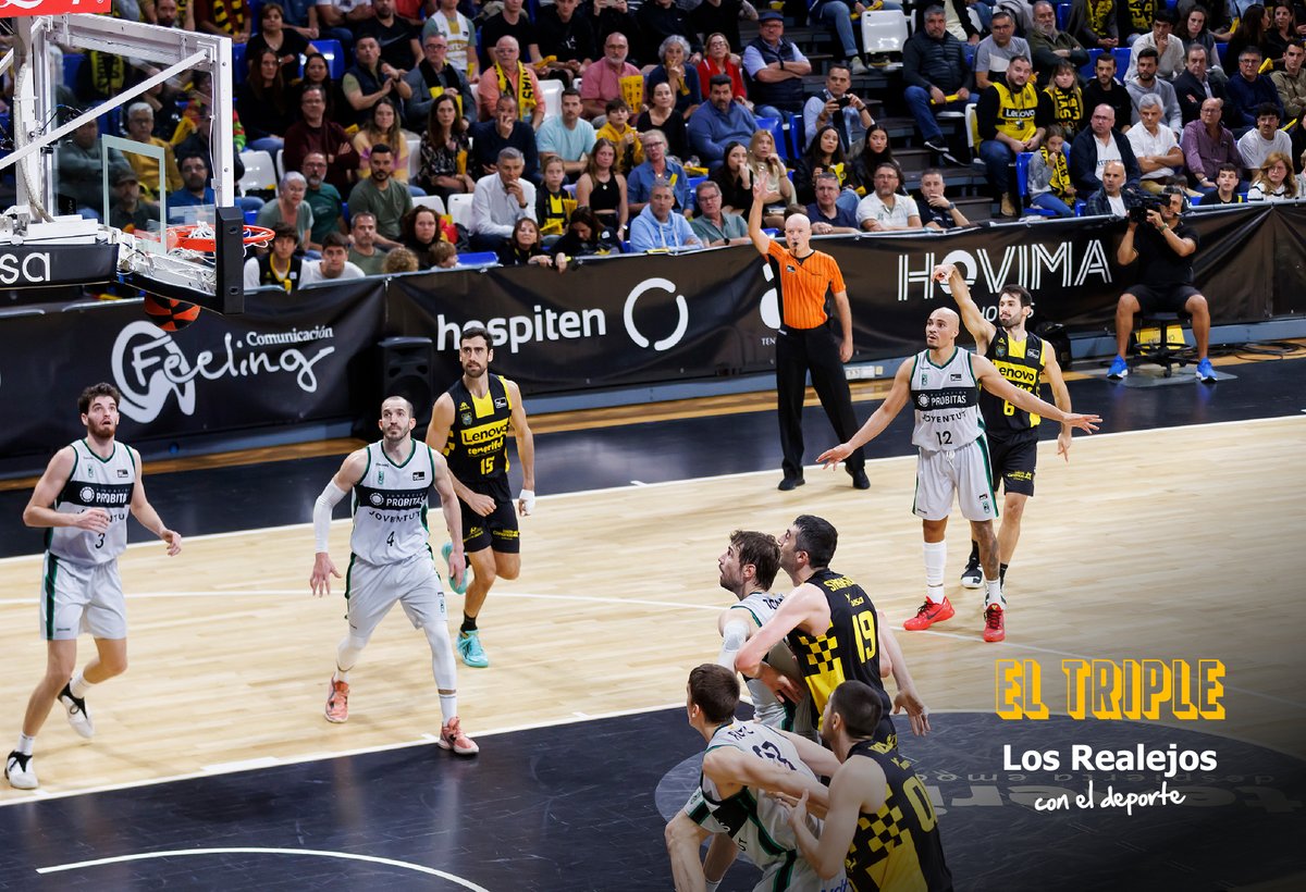 CB1939Canarias's tweet photo. 🎯  @BrunoFitipaldo, protagonista del #TripleDeLosRealejos

💪  El uruguayo cerró el 3er cuarto sobre la bocina y repitió luego para frenar el intento de reacción visitante https://t.co/huwCG8Gpxe