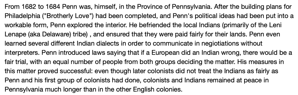 message2garcia's tweet photo. This makes absolutely no sense. I am a native Philly guy and Penn was "woke" for his time. He supported and paid the Indian tribes. You are literally crushing a pioneering Leader out of intellectual laziness to actually understand history: 
https://t.co/KnLhVZkbqv